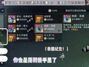 梦想江湖手游翅膀副本攻略大全：通关技巧深度解析