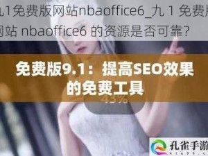 九1免费版网站nbaoffice6_九 1 免费版网站 nbaoffice6 的资源是否可靠？