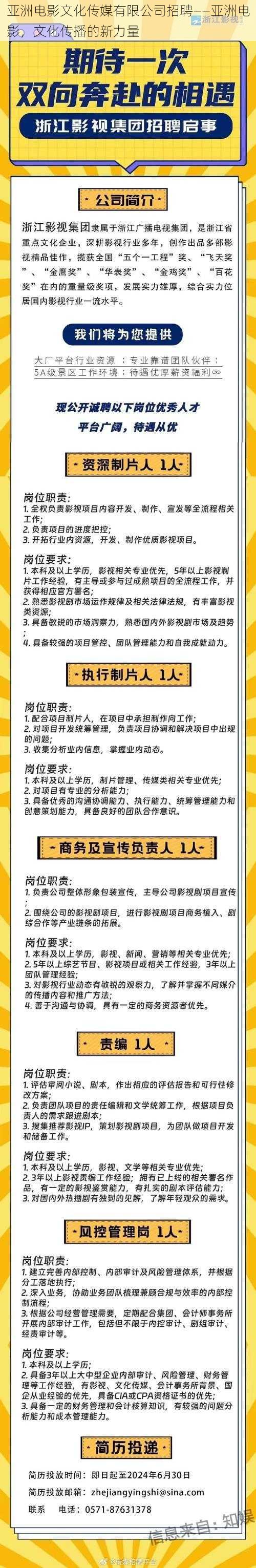 亚洲电影文化传媒有限公司招聘——亚洲电影，文化传播的新力量