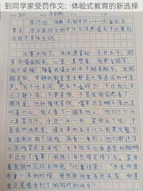 到同学家受罚作文：体验式教育的新选择