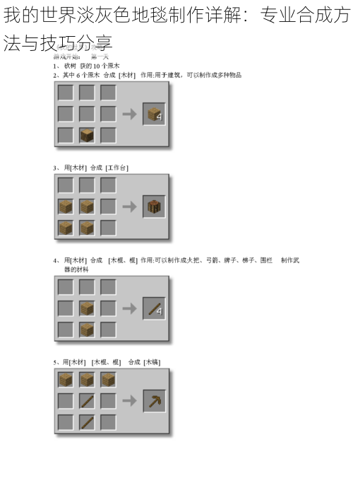 我的世界淡灰色地毯制作详解：专业合成方法与技巧分享