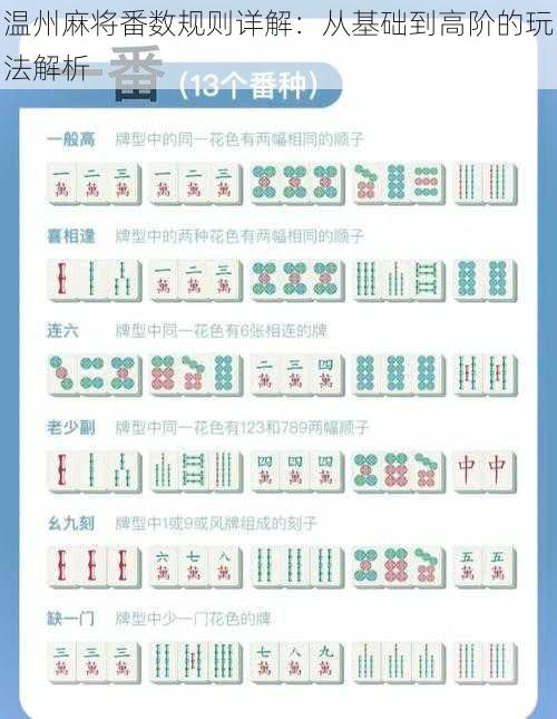 温州麻将番数规则详解：从基础到高阶的玩法解析