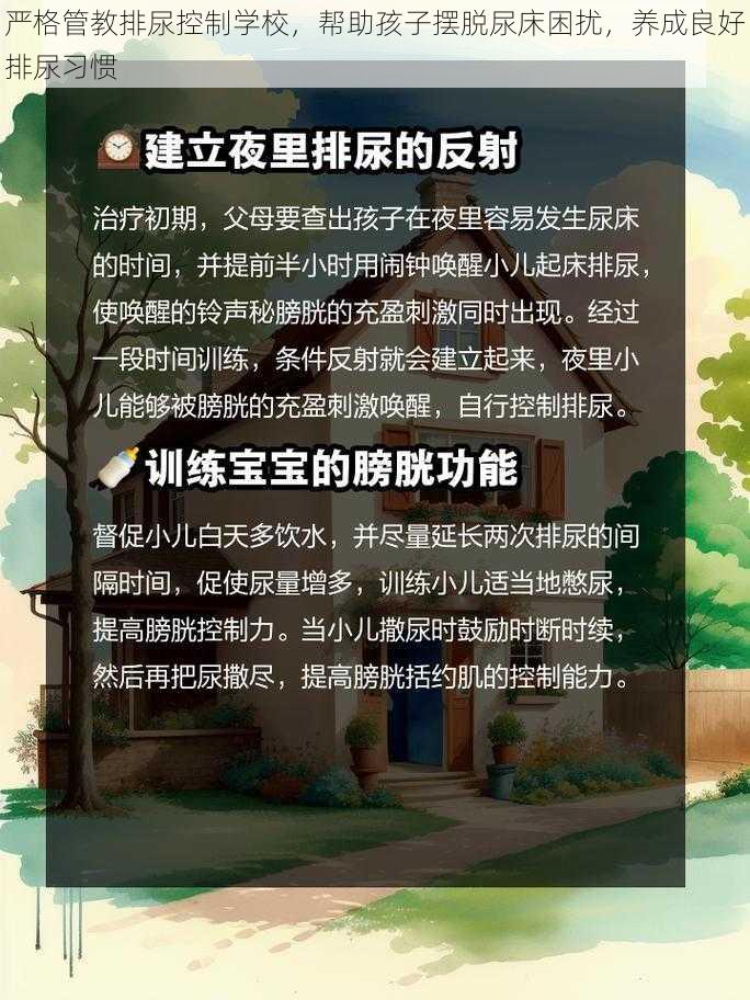 严格管教排尿控制学校，帮助孩子摆脱尿床困扰，养成良好排尿习惯