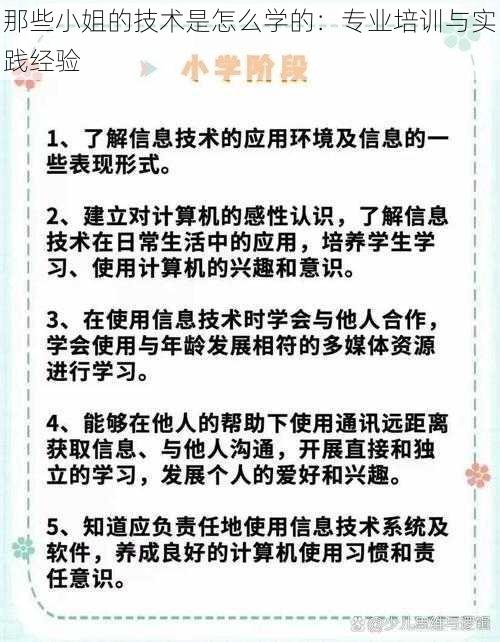 那些小姐的技术是怎么学的：专业培训与实践经验