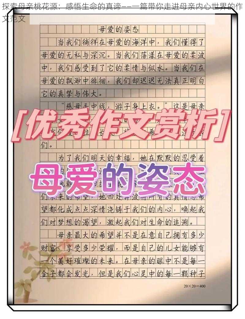 探索母亲桃花源：感悟生命的真谛——一篇带你走进母亲内心世界的作文范文