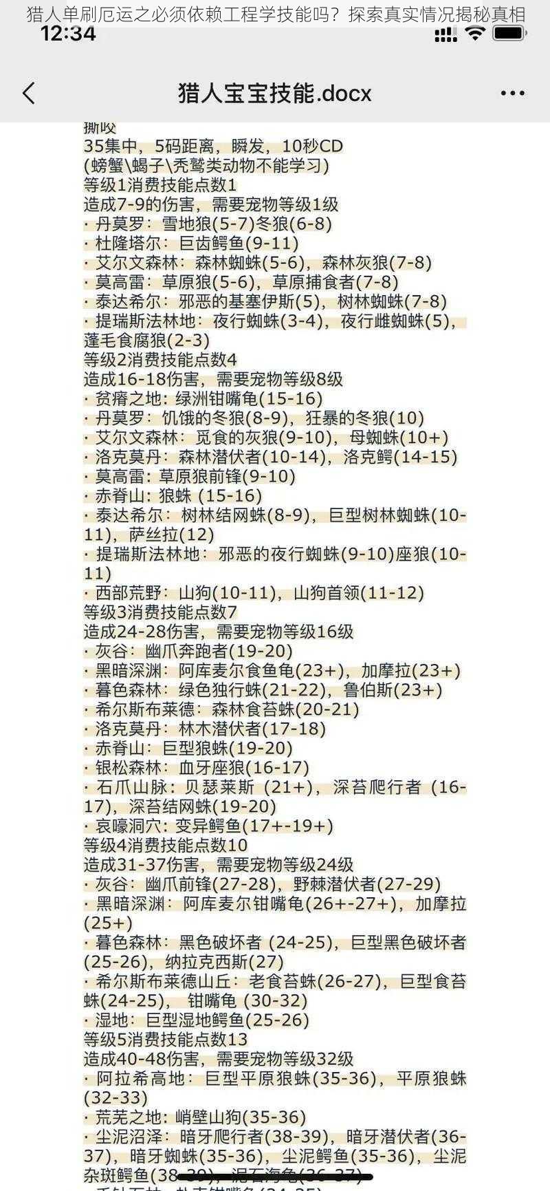 猎人单刷厄运之必须依赖工程学技能吗？探索真实情况揭秘真相