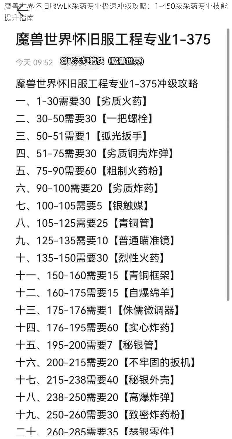 魔兽世界怀旧服WLK采药专业极速冲级攻略：1-450级采药专业技能提升指南