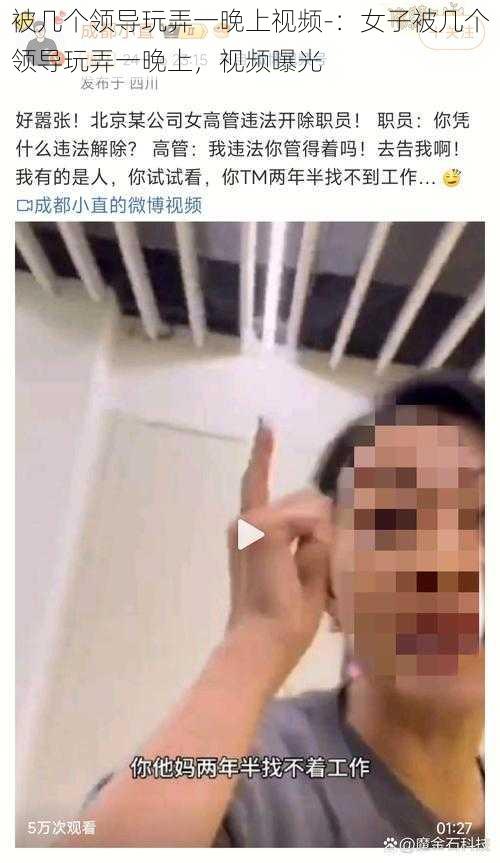 被几个领导玩弄一晚上视频-：女子被几个领导玩弄一晚上，视频曝光