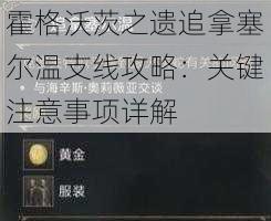 霍格沃茨之遗追拿塞尔温支线攻略：关键注意事项详解