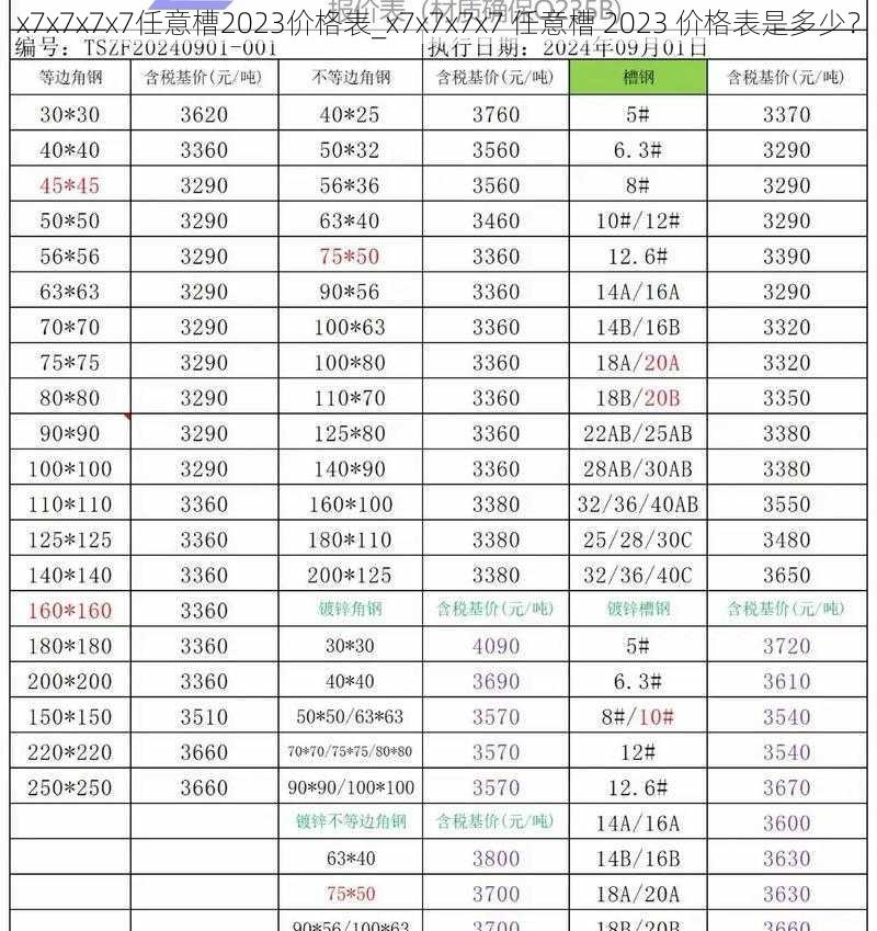 x7x7x7x7任意槽2023价格表_x7x7x7x7 任意槽 2023 价格表是多少？