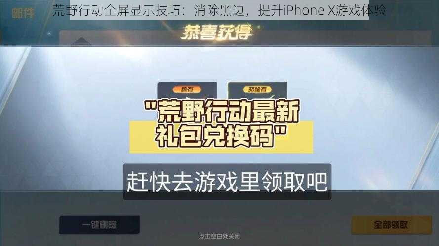 荒野行动全屏显示技巧：消除黑边，提升iPhone X游戏体验