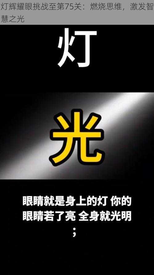 灯辉耀眼挑战至第75关：燃烧思维，激发智慧之光