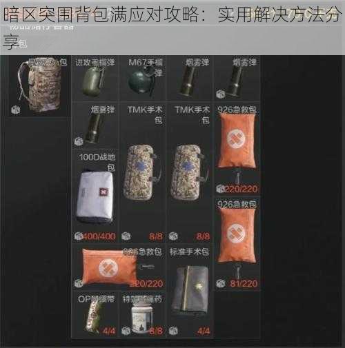 暗区突围背包满应对攻略：实用解决方法分享