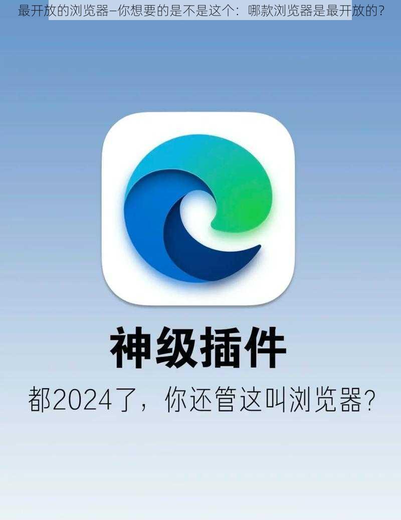 最开放的浏览器—你想要的是不是这个：哪款浏览器是最开放的？