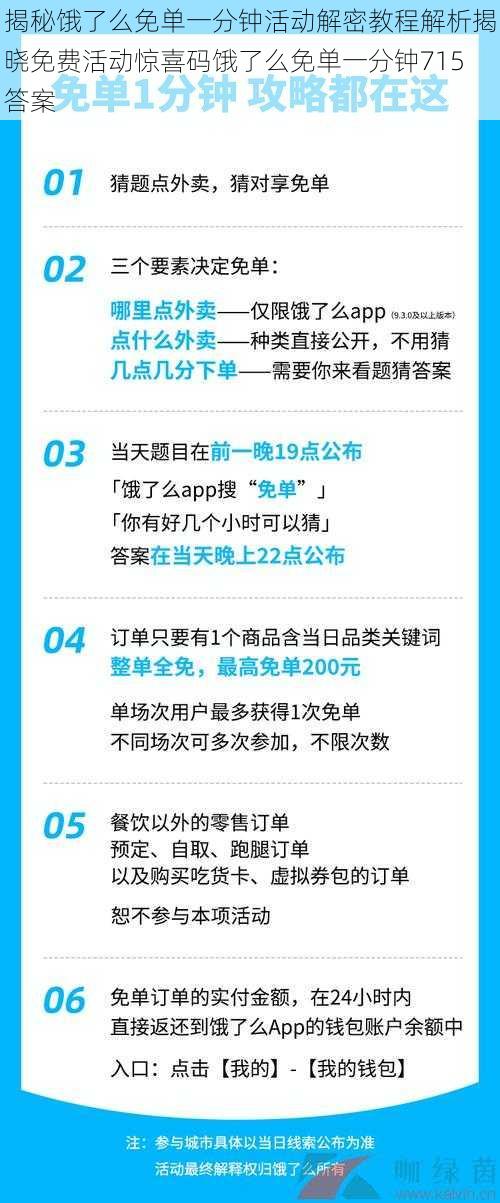 揭秘饿了么免单一分钟活动解密教程解析揭晓免费活动惊喜码饿了么免单一分钟715答案