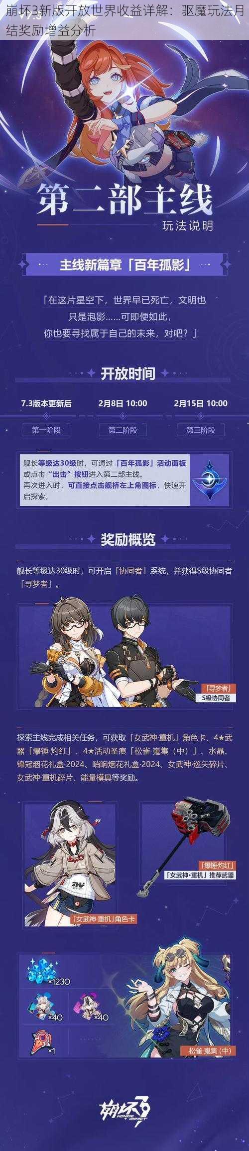 崩坏3新版开放世界收益详解：驱魔玩法月结奖励增益分析