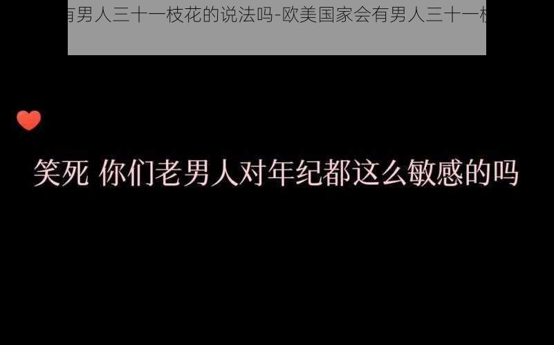 欧美会有男人三十一枝花的说法吗-欧美国家会有男人三十一枝花的说法吗？