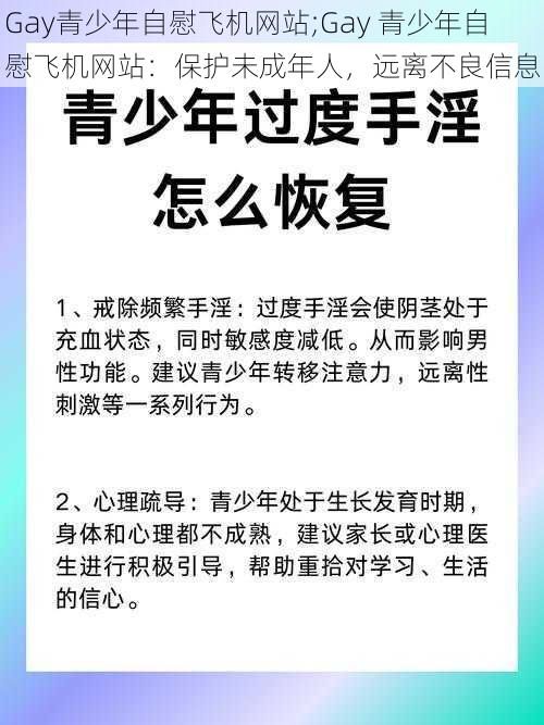 Gay青少年自慰飞机网站;Gay 青少年自慰飞机网站：保护未成年人，远离不良信息