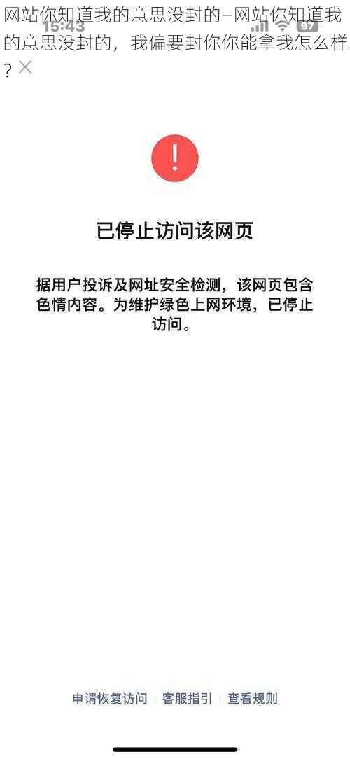 网站你知道我的意思没封的—网站你知道我的意思没封的，我偏要封你你能拿我怎么样？