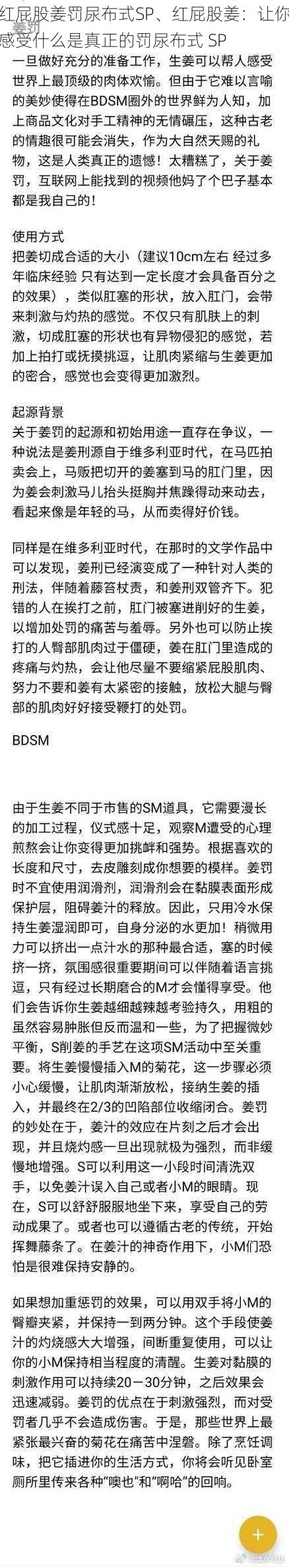 红屁股姜罚尿布式SP、红屁股姜：让你感受什么是真正的罚尿布式 SP