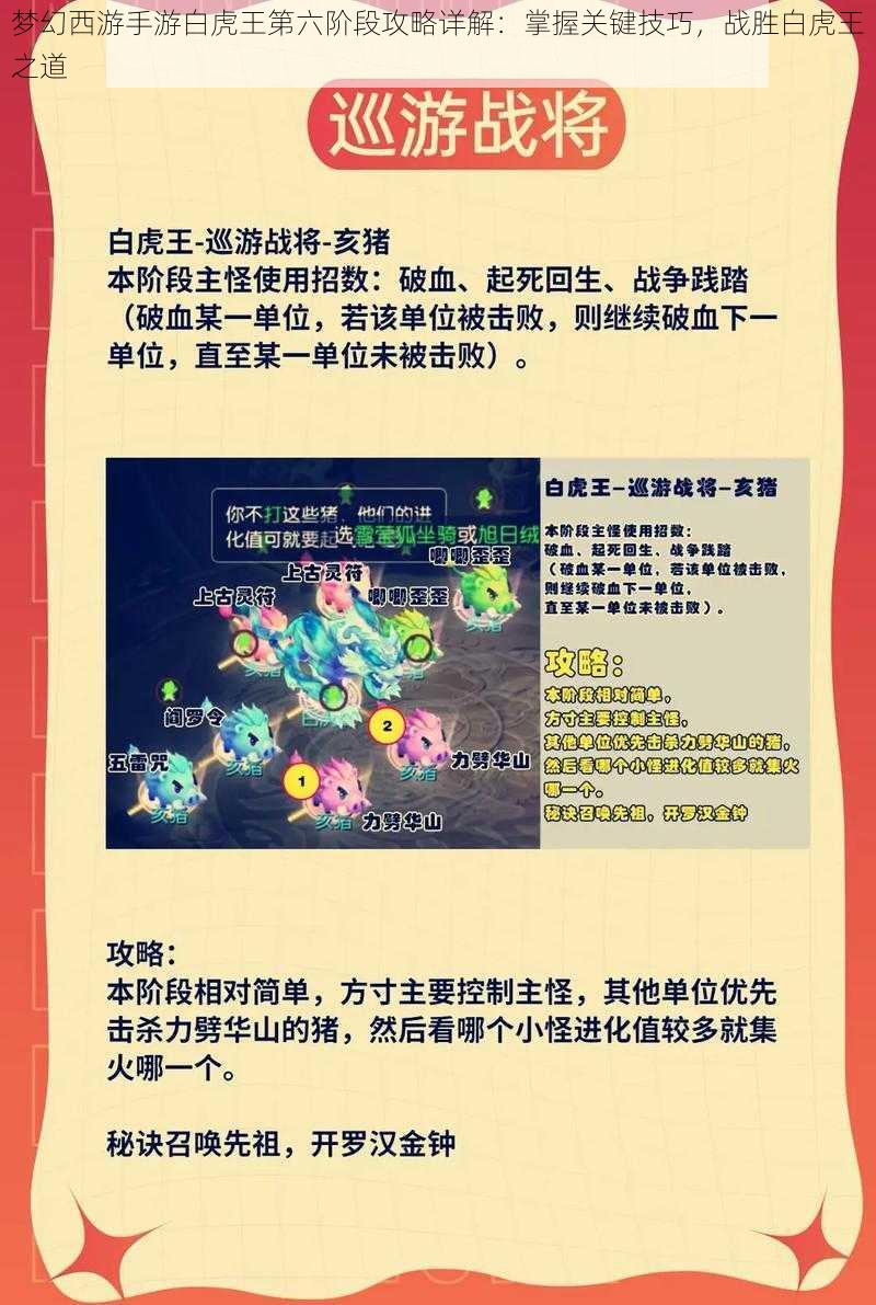 梦幻西游手游白虎王第六阶段攻略详解：掌握关键技巧，战胜白虎王之道