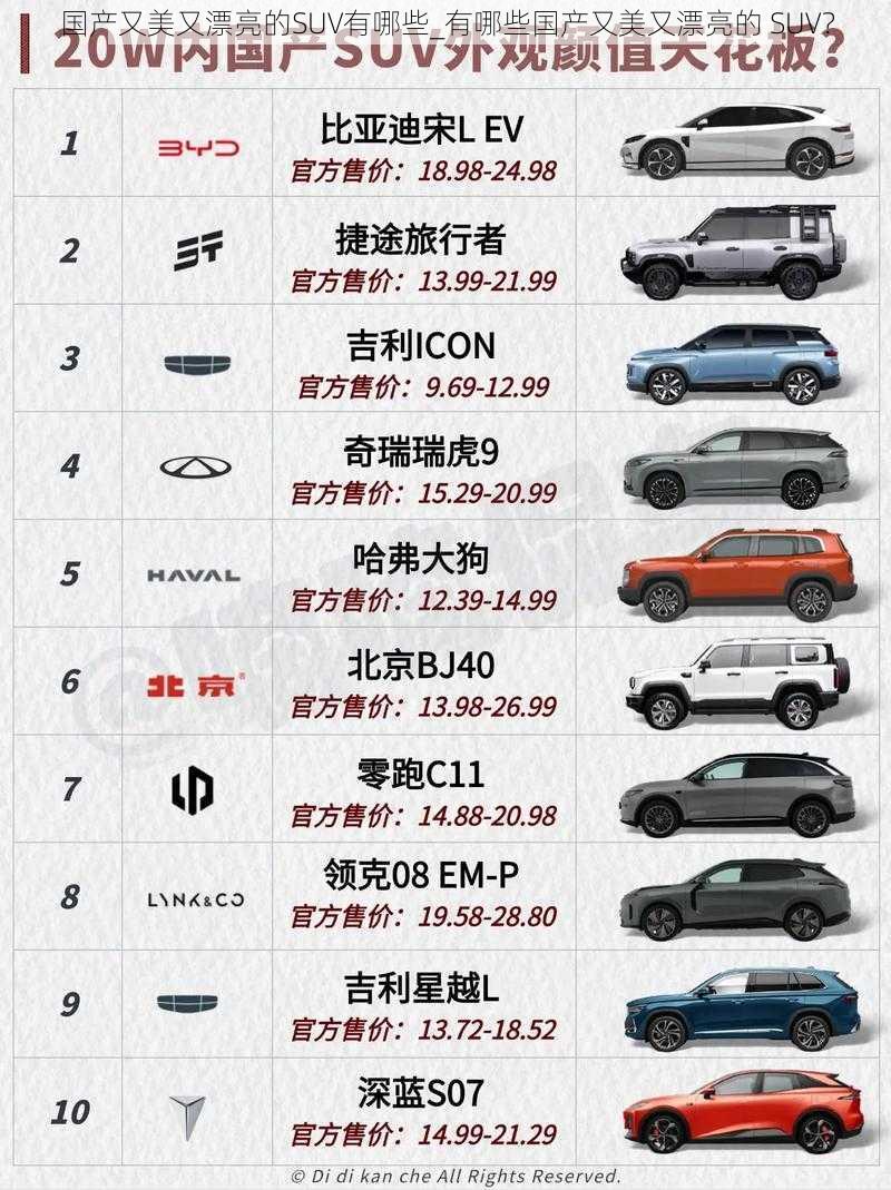 国产又美又漂亮的SUV有哪些_有哪些国产又美又漂亮的 SUV？