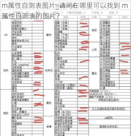 m属性自测表图片_请问在哪里可以找到 m 属性自测表的图片？