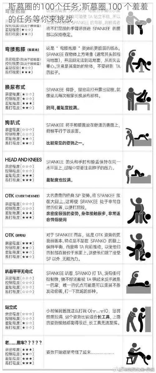 斯慕圈的100个任务;斯慕圈 100 个羞羞的任务等你来挑战