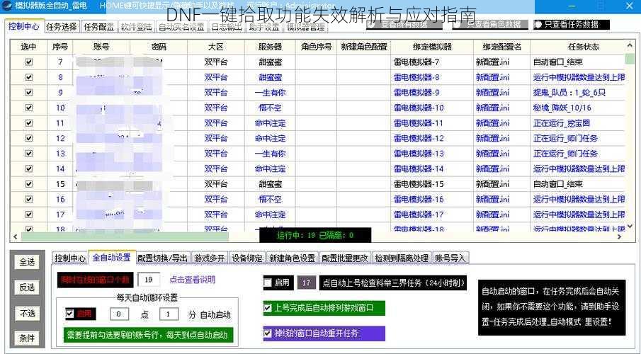 DNF一键拾取功能失效解析与应对指南