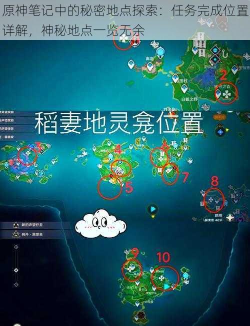 原神笔记中的秘密地点探索：任务完成位置详解，神秘地点一览无余